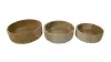 Product image 3 of the product “Salad bowls round, flat from teak root wood, Set of 3. Sizes: L: 31x31x10cm H. M:28x28x9cm H. S: 23x23x8cm H. ”